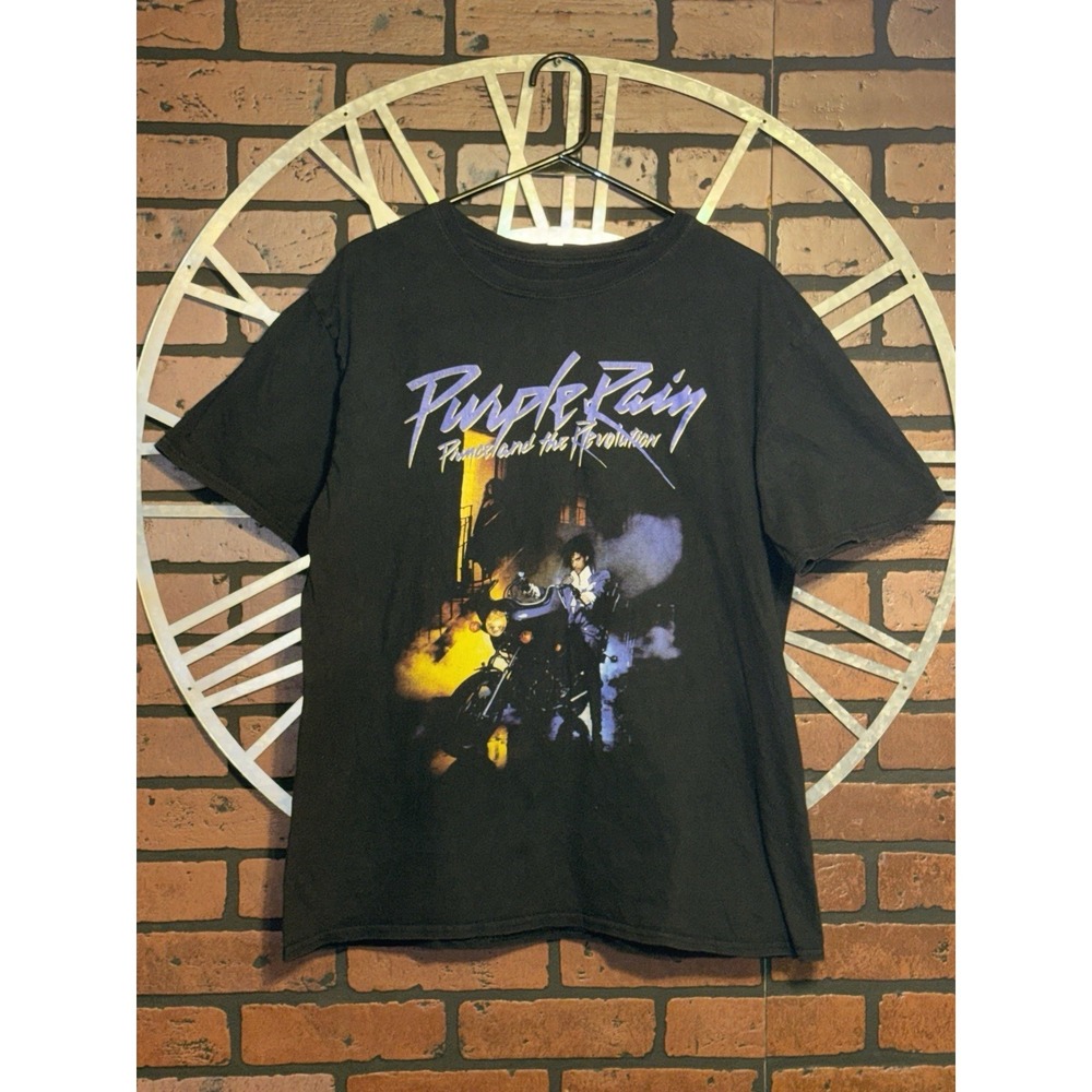Prince And The Revolution Purple Rain Graphic Tee Black Size L